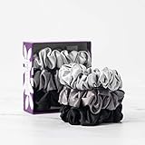 Mulberry Park Silks 100% Pure Silk Hair Scrunchies, 3 Pack -...