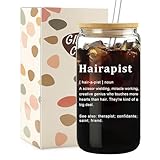 Mikopei Hairdresser Gifts for Women - Hairapist Glass Cups...