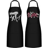 Coume 2 Pcs Hair Stylist Apron Hairstylist Salon Apron with...